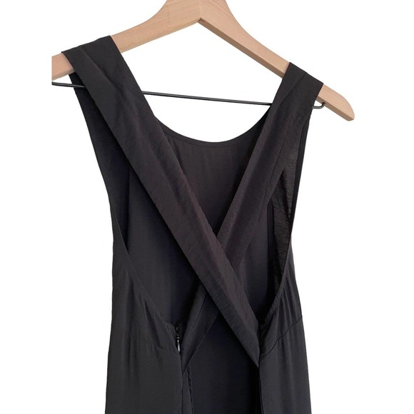 H&M Women’s Solid Black Dress High Slit Sleeveless Medium New With Tags - Picture 3 of 10
